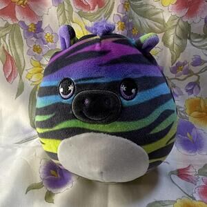 Squishmallows Scented Ravalia Rainbow Zebra Plush 9"‎ Happy Face - Star Eyes